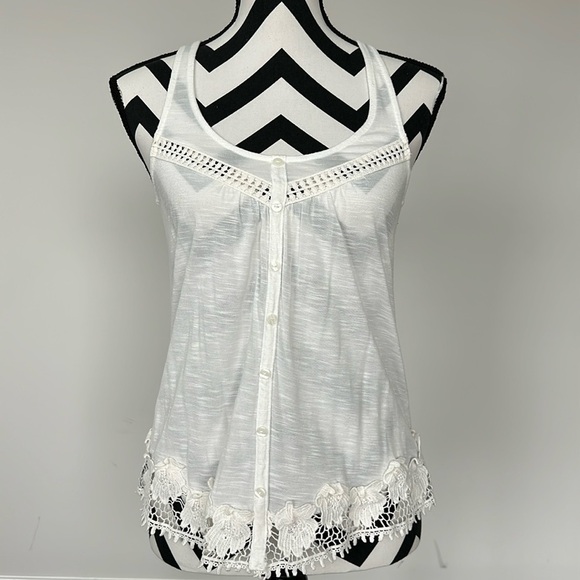 Aeropostale White Tank Top Sz XS - Picture 1 of 5